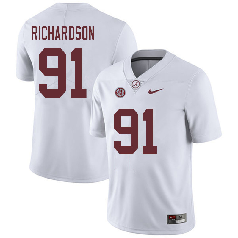 Men #91 Galen Richardson Alabama Crimson Tide College Football Jerseys Sale-White